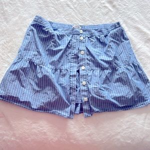 Madewell Blue with White Stripes Button Down/Up Skirt